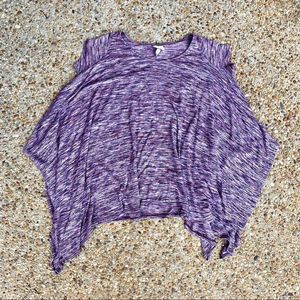 Knox Rose Purple Heathered Oversized Spring Summer Side Drape Tunic Size S
